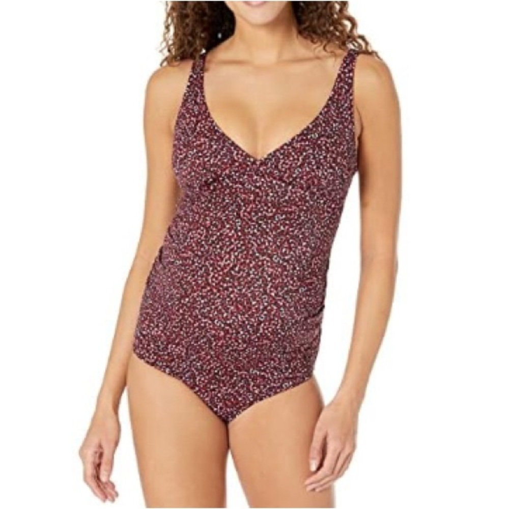 M34 NWT Amazon Essentials Women's Maternity V-Neck One Piece Swimsuit - Size: X